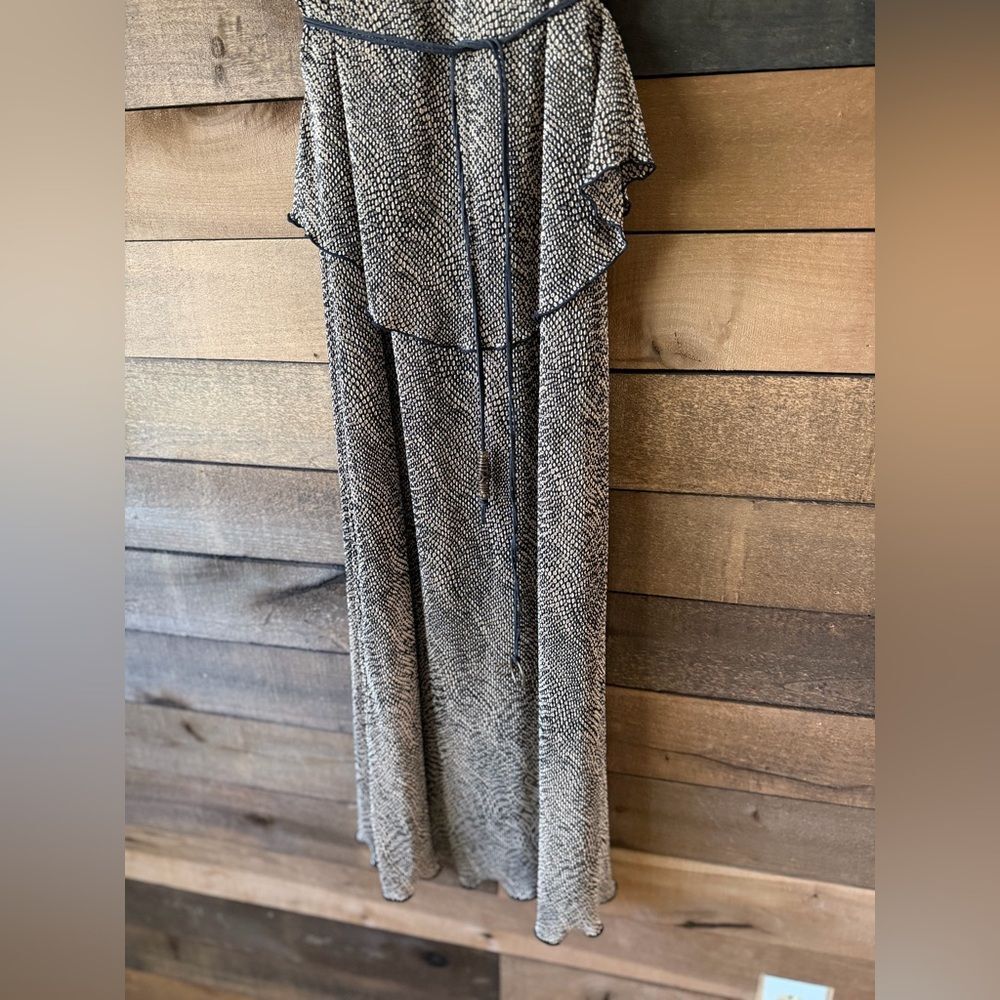 Vintage Brown Patterned Midi Dress - Picture 9 of 10